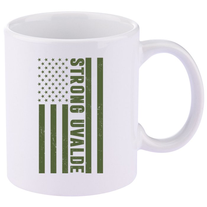 Texas Strong Uvalde United States Flag 11oz C Handle Ceramic Mug