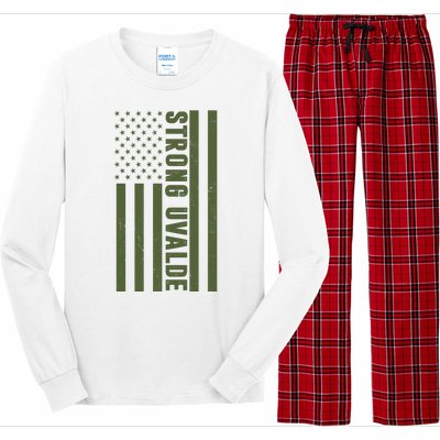 Texas Strong Uvalde United States Flag Long Sleeve Pajama Set