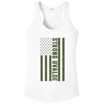 Texas Strong Uvalde United States Flag Ladies PosiCharge Competitor Racerback Tank