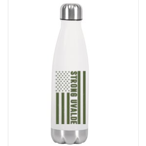 Texas Strong Uvalde United States Flag Stainless Steel Insulated Water Bottle