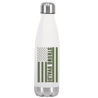 Texas Strong Uvalde United States Flag Stainless Steel Insulated Water Bottle