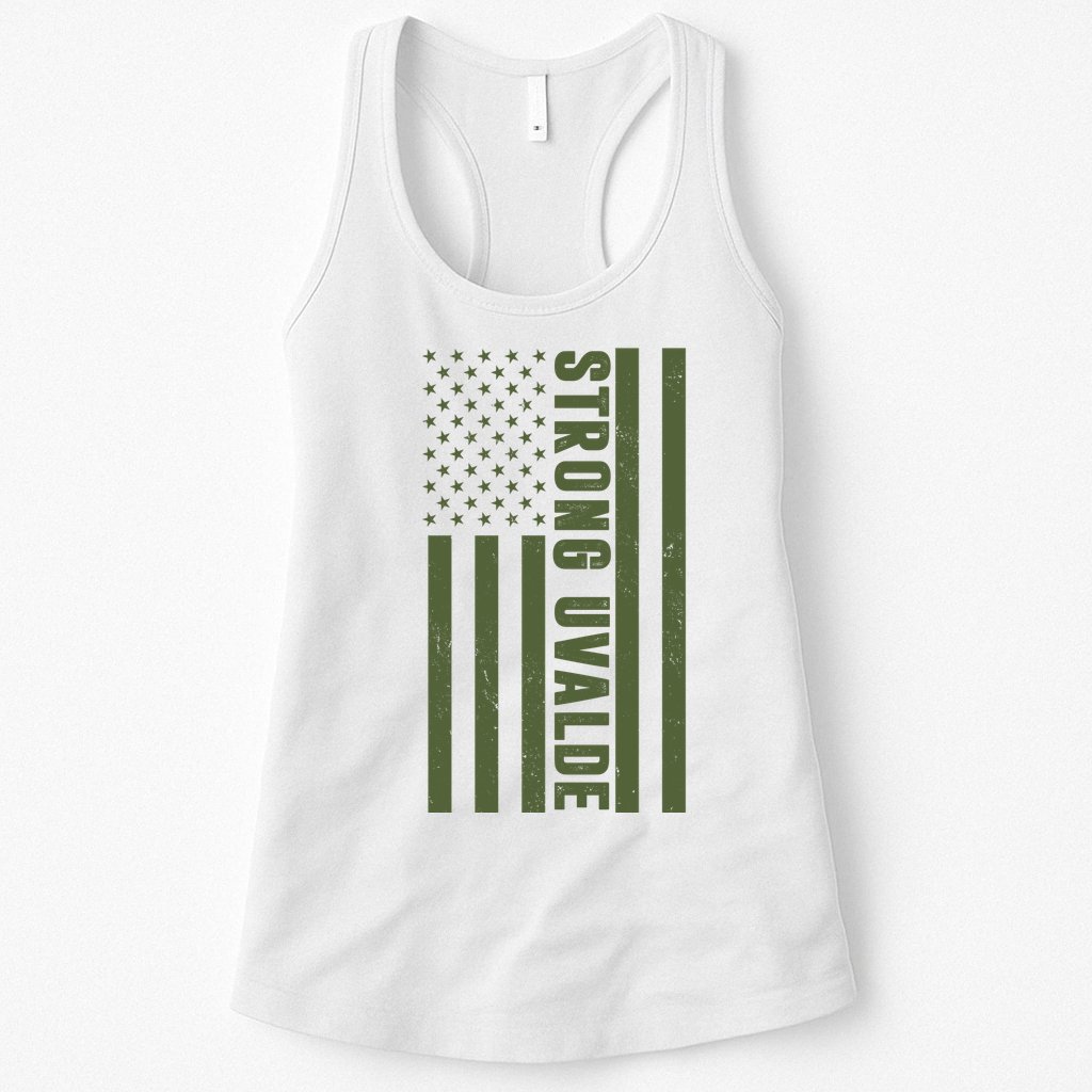 Texas Strong Uvalde United States Flag Womens Tank Top