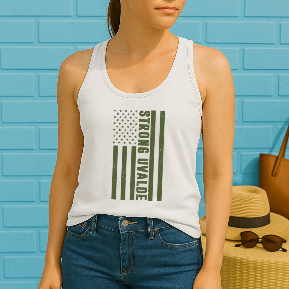 Texas Strong Uvalde United States Flag Womens Tank Top
