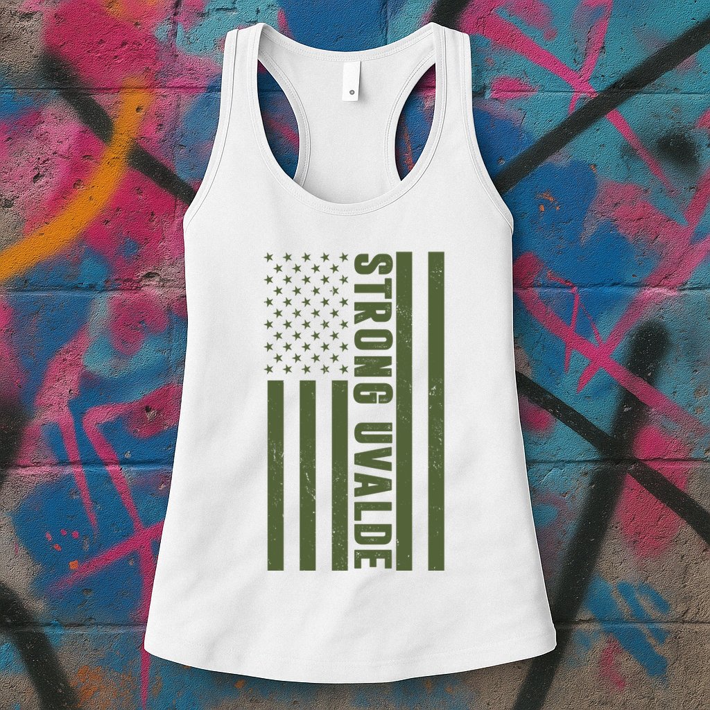 Texas Strong Uvalde United States Flag Womens Tank Top
