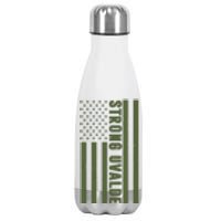 Texas Strong Uvalde United States Flag Stainless Steel Insulated Water Bottle