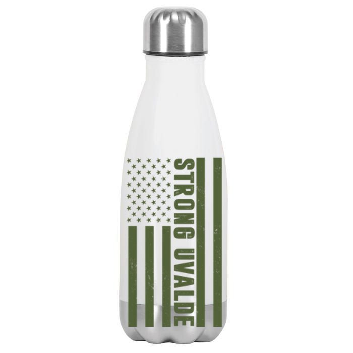 Texas Strong Uvalde United States Flag Stainless Steel Insulated Water Bottle