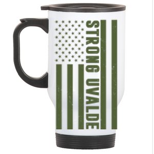 Texas Strong Uvalde United States Flag Stainless Steel Travel Mug