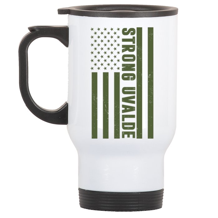 Texas Strong Uvalde United States Flag Stainless Steel Travel Mug