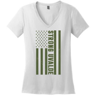 Texas Strong Uvalde United States Flag Women's V-Neck T-Shirt