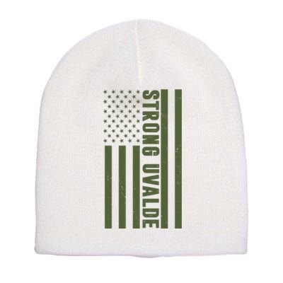 Texas Strong Uvalde United States Flag Short Acrylic Beanie