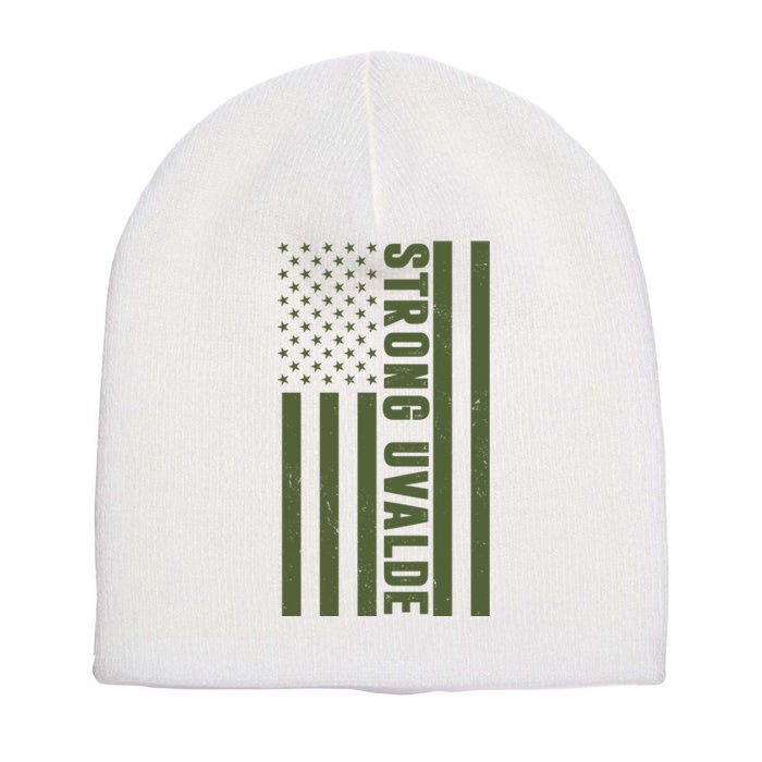 Texas Strong Uvalde United States Flag Short Acrylic Beanie