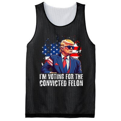 Trump Sunglasses Us Flag I Am Voting Convicted Felon Mesh Reversible Basketball Jersey Tank