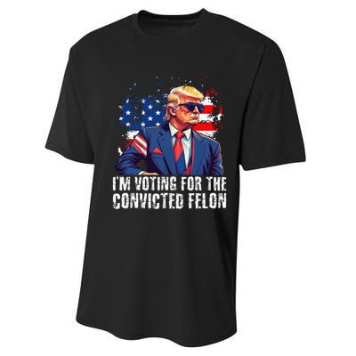 Trump Sunglasses Us Flag I Am Voting Convicted Felon Performance Sprint T-Shirt