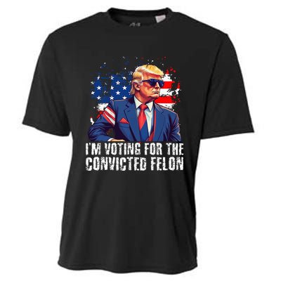 Trump Sunglasses Us Flag I Am Voting Convicted Felon Cooling Performance Crew T-Shirt