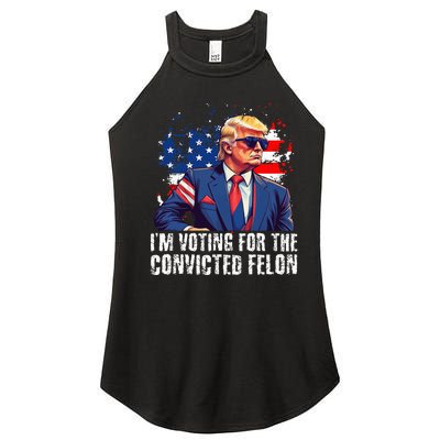 Trump Sunglasses Us Flag I Am Voting Convicted Felon Women’s Perfect Tri Rocker Tank