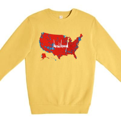 Trump Signature Usa Map Jd Vance Maga Inauguration Day 2025 Premium Crewneck Sweatshirt