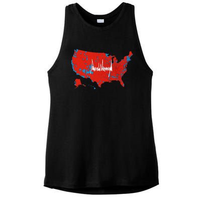 Trump Signature Usa Map Jd Vance Maga Inauguration Day 2025 Ladies PosiCharge Tri-Blend Wicking Tank