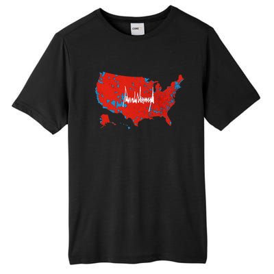 Trump Signature Usa Map Jd Vance Maga Inauguration Day 2025 Tall Fusion ChromaSoft Performance T-Shirt