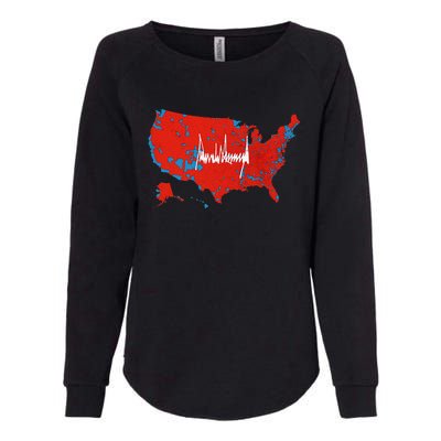 Trump Signature Usa Map Jd Vance Maga Inauguration Day 2025 Womens California Wash Sweatshirt