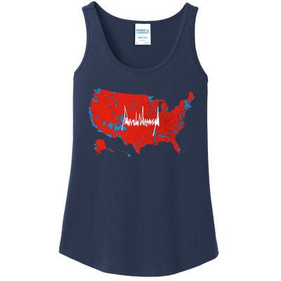 Trump Signature Usa Map Jd Vance Maga Inauguration Day 2025 Ladies Essential Tank