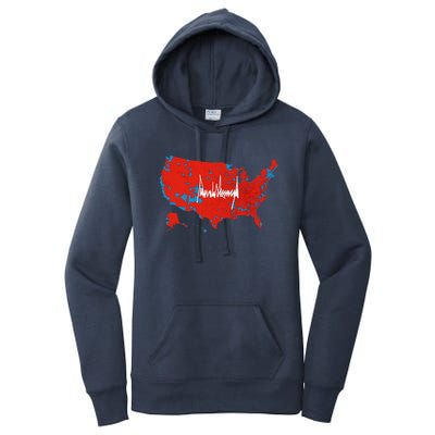 Trump Signature Usa Map Jd Vance Maga Inauguration Day 2025 Women's Pullover Hoodie