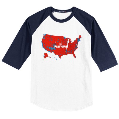 Trump Signature Usa Map Jd Vance Maga Inauguration Day 2025 Baseball Sleeve Shirt