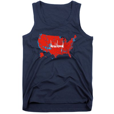 Trump Signature Usa Map Jd Vance Maga Inauguration Day 2025 Tank Top