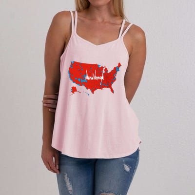 Trump Signature Usa Map Jd Vance Maga Inauguration Day 2025 Women's Strappy Tank