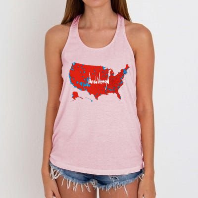 Trump Signature Usa Map Jd Vance Maga Inauguration Day 2025 Women's Knotted Racerback Tank