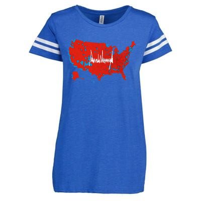 Trump Signature Usa Map Jd Vance Maga Inauguration Day 2025 Enza Ladies Jersey Football T-Shirt