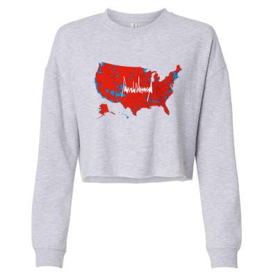 Trump Signature Usa Map Jd Vance Maga Inauguration Day 2025 Cropped Pullover Crew