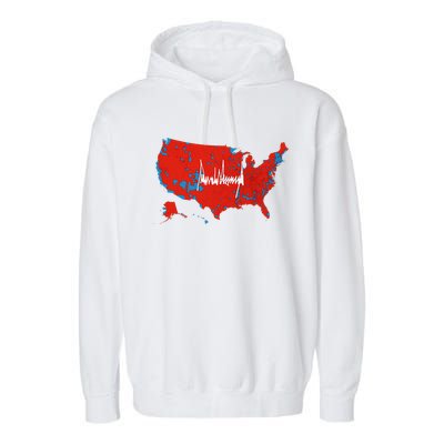 Trump Signature Usa Map Jd Vance Maga Inauguration Day 2025 Garment-Dyed Fleece Hoodie