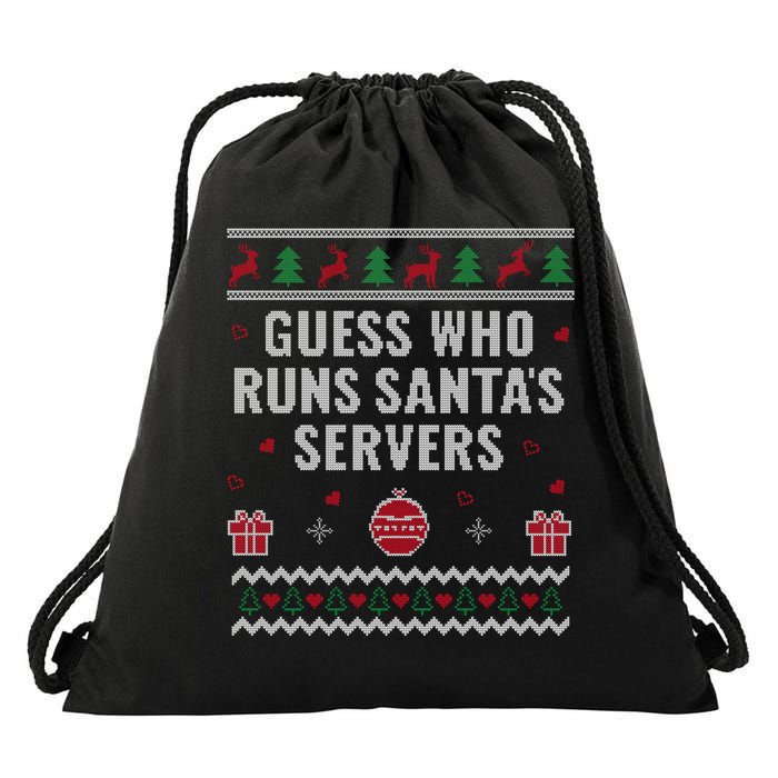 Tech Support Ugly Christmas Funny Computer It Nerd Xmas Cool Gift Drawstring Bag