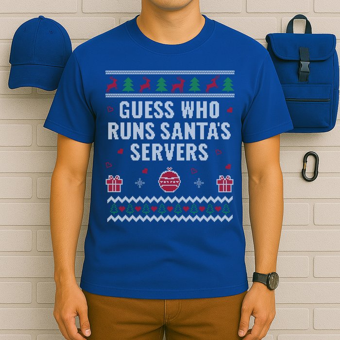 Tech Support Ugly Christmas Funny Computer It Nerd Xmas Cool Gift T-Shirt