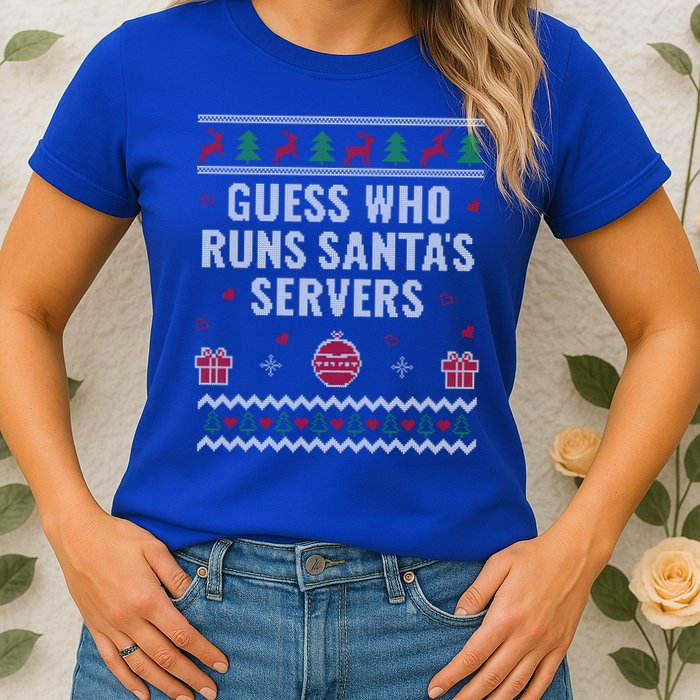 Tech Support Ugly Christmas Funny Computer It Nerd Xmas Cool Gift Women's T-Shirt