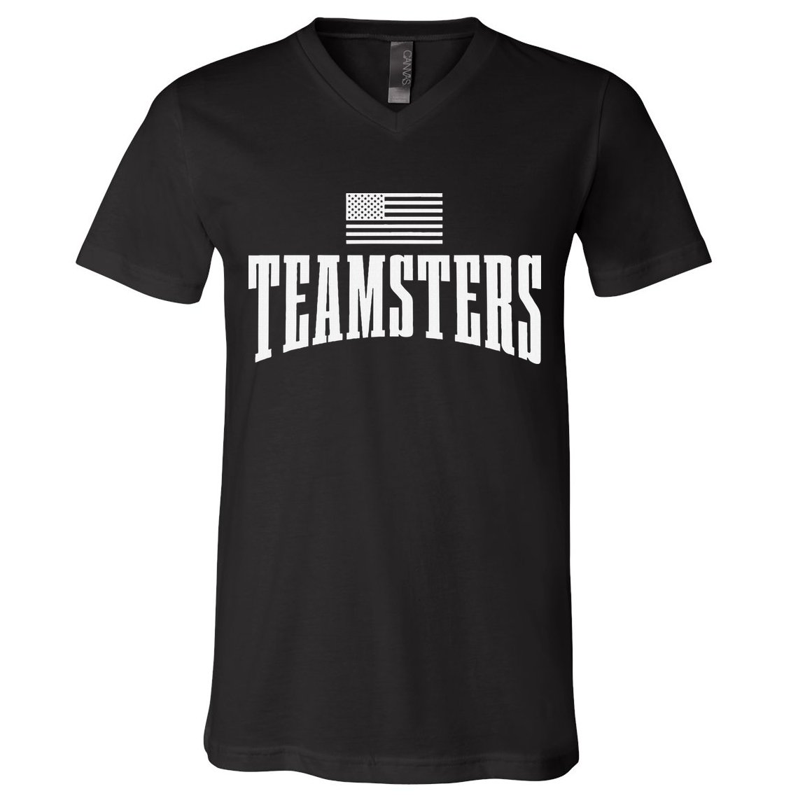 Teamsters Solidarity Union Worker Labor Protest Usa Flag V-Neck T-Shirt