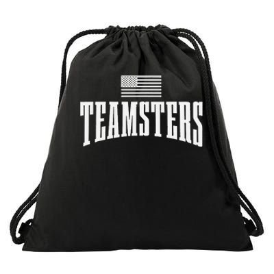 Teamsters Solidarity Union Worker Labor Protest Usa Flag Drawstring Bag