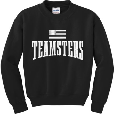 Teamsters Solidarity Union Worker Labor Protest Usa Flag Kids Sweatshirt