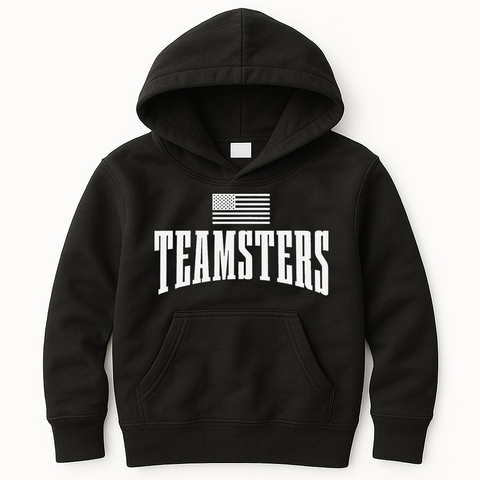 Teamsters Solidarity Union Worker Labor Protest Usa Flag Kids Hoodie