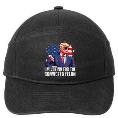 Trump Sunglasses Us Flag I Am Voting Convicted Felon 7-Panel Snapback Hat