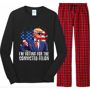 Trump Sunglasses Us Flag I Am Voting Convicted Felon Long Sleeve Pajama Set