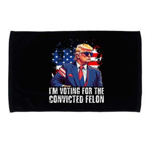 Trump Sunglasses Us Flag I Am Voting Convicted Felon Microfiber Hand Towel