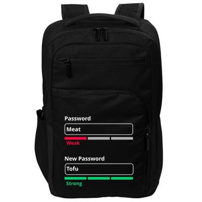 Tofu Saying Vegan Meme Password Weak Strong Tofu Cute Gift Impact Tech Backpack
