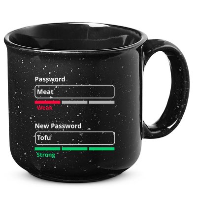 Tofu Saying Vegan Meme Password Weak Strong Tofu Cute Gift 15oz Campfire Ceramic Mug