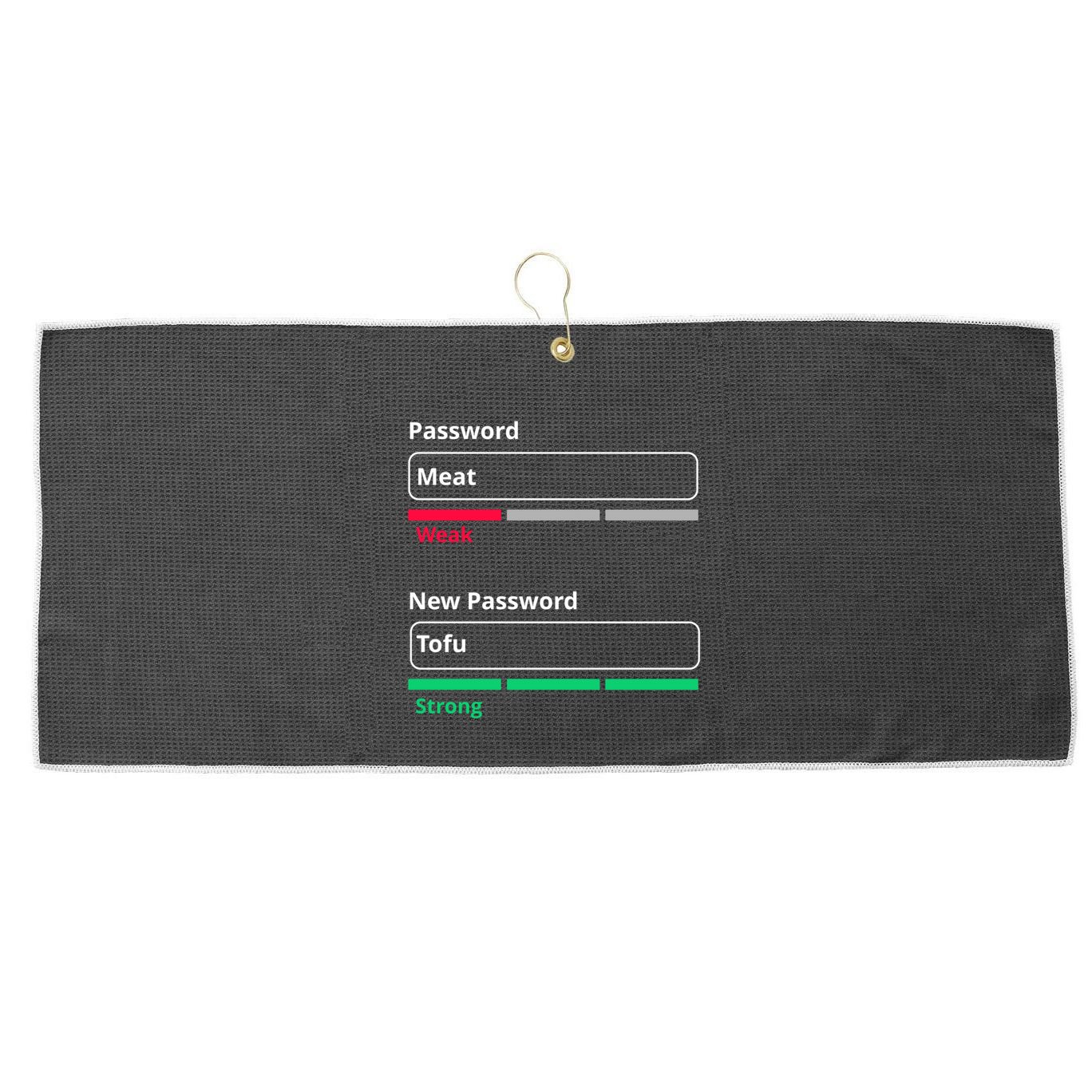 Tofu Saying Vegan Meme Password Weak Strong Tofu Cute Gift Large Microfiber Waffle Golf Towel