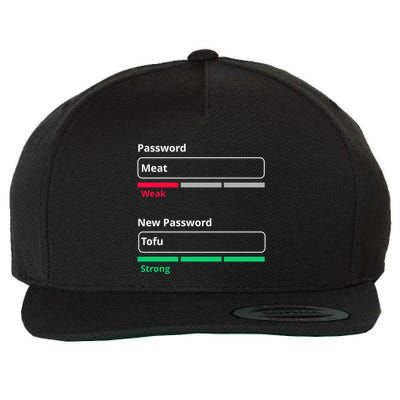 Tofu Saying Vegan Meme Password Weak Strong Tofu Cute Gift Wool Snapback Cap