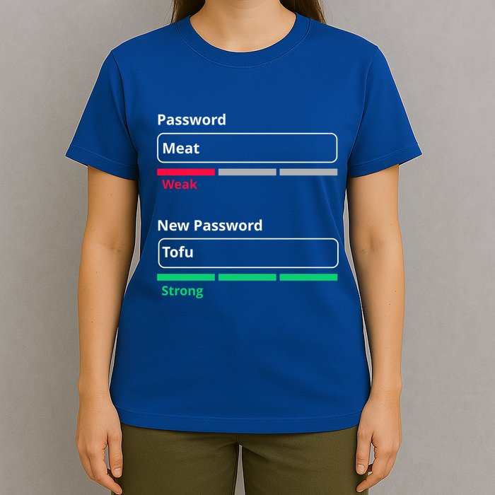 Tofu Saying Vegan Meme Password Weak Strong Tofu Cute Gift T-Shirt