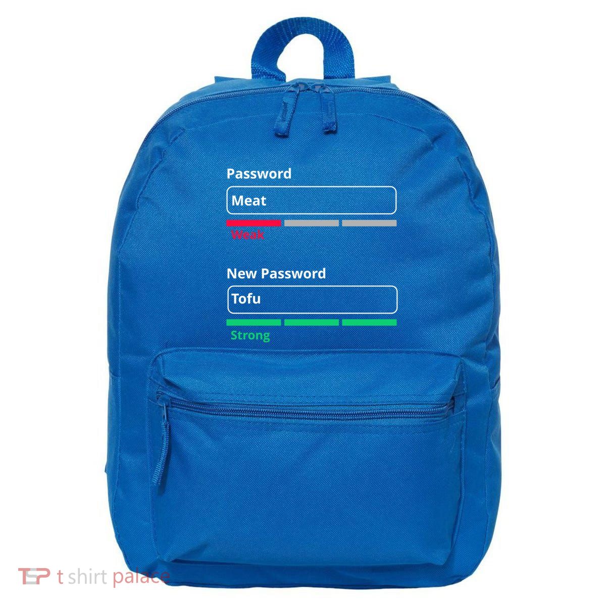 Tofu Saying Vegan Meme Password Weak Strong Tofu Cute Gift 16 in Basic Backpack