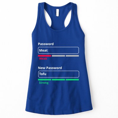 Tofu Saying Vegan Meme Password Weak Strong Tofu Cute Gift Womens Tank Top