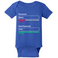 Tofu Saying Vegan Meme Password Weak Strong Tofu Cute Gift Baby Bodysuit